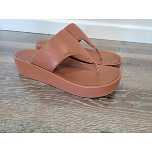 Aerosoles Brown Women's Sandals size‎ 12 Tan Wedge Flip Flops #7